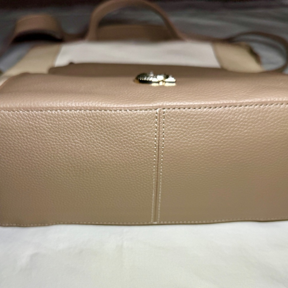 Cole Haan Leather Tote with Trolley Sleeve for Travel, plus dust cover. Like New - Picture 6 of 12